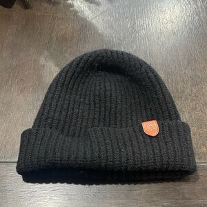 Coach Black Ribbed Beanie